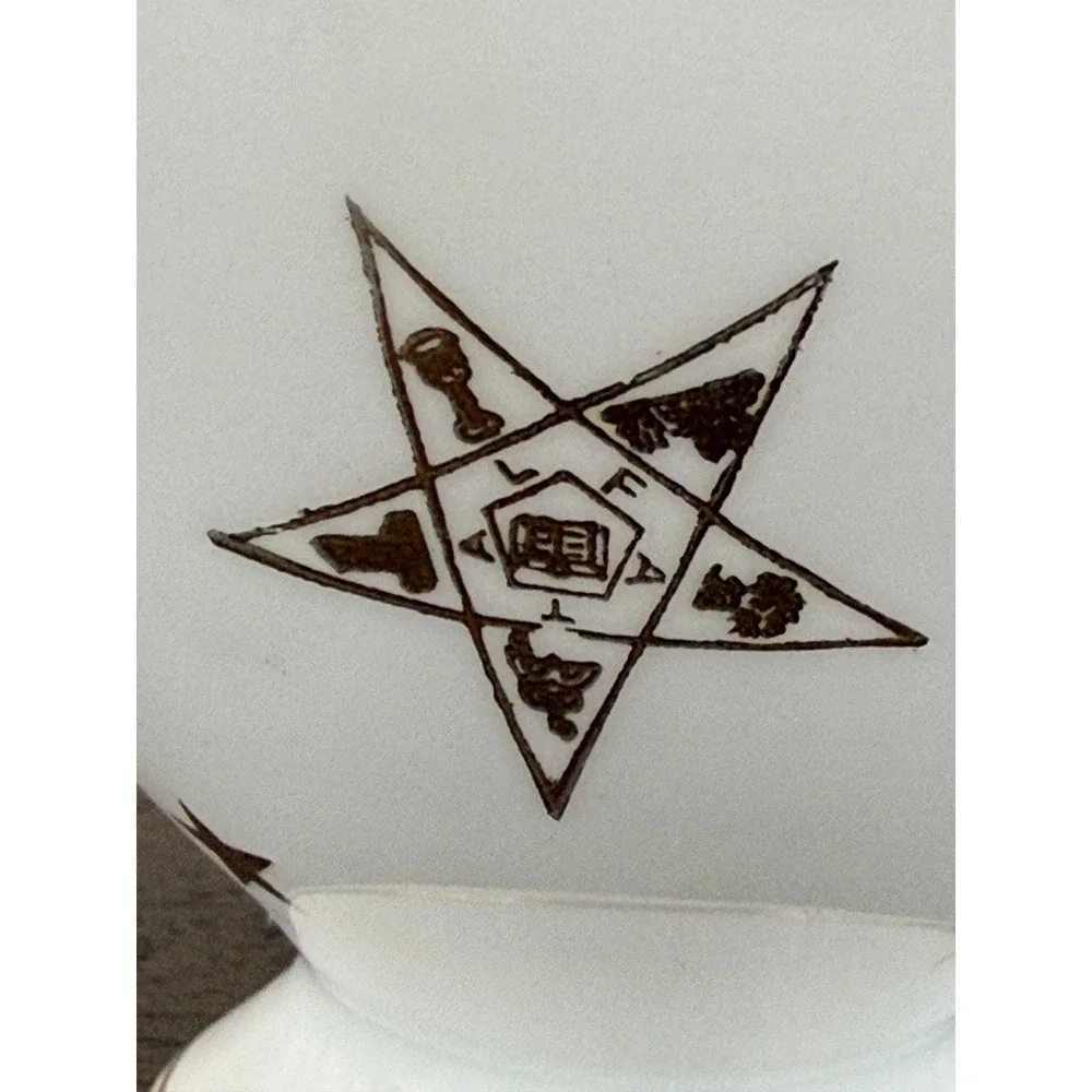 Vintage Piccadilly Bone China Masonic Eastern Star Footed Pedestal Teacup 2 3/4